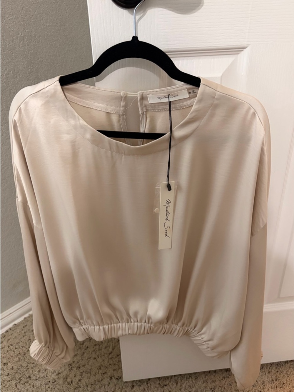 Madewell Cream Satin Shell Top